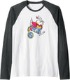 Alice in Wonderland - Late White Rabbit Raglan Baseball Tee in Dark Heather Grey/White