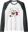 HyggeGoods Cute Polar Bear Back to School Kids Teacher Student Raglan Baseball Tee - Dark Heather Grey/White