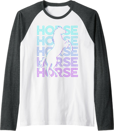 Horse Gifts Horse Retro Raglan Baseball Tee
