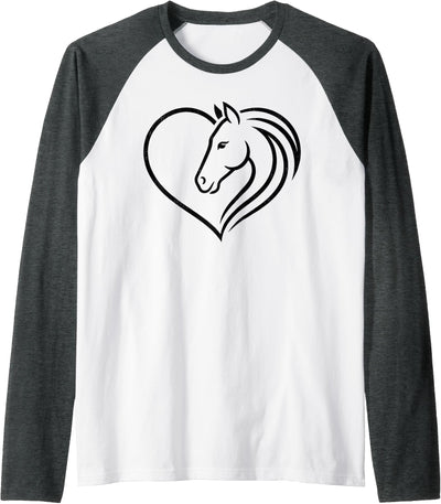 horse riders Heart Cute Horse Lover Raglan Baseball Tee