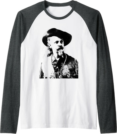 Cow Buffalo Bill Cody Wild West Raglan Baseball T-Shirt