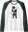Retro Vintage California Flag Bear Shirt Bear Hug I Love California Shirt Art-Retro Vintage Cali Bear Raglan Baseball Tee - Dark Heather Grey/White