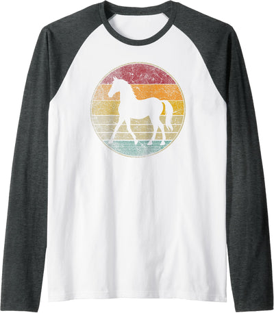 Horse - Vintage Love Women Kids Men - Cool Horse - Vintage Love Women Kids Men Funny Retro Raglan Baseball Tee