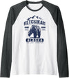 Ketchikan Alaska Souvenir Gift Shirts Vintage Bear Ketchikan Alaska Shirt - Ketchikan AK Raglan Baseball Tee - Dark Heather Grey/White