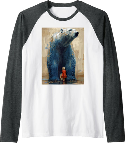 Polar Bear Child Companion North Pole Winter Expedition Raglan Baseball Tee