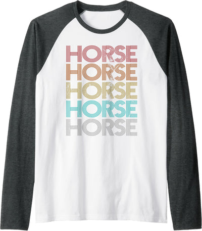 Horse Vintage Apparel Retro Vintage Horse Raglan Baseball Tee
