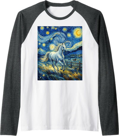 Horse Lovers Beautiful Horse Raglan Baseball Tee
