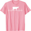 Farm and Holstein Cow for Men and Cattle Clothing Heartbeat Pulse ECG - Holstein Rancher For Cattle Farmer T-Shirt - Pink