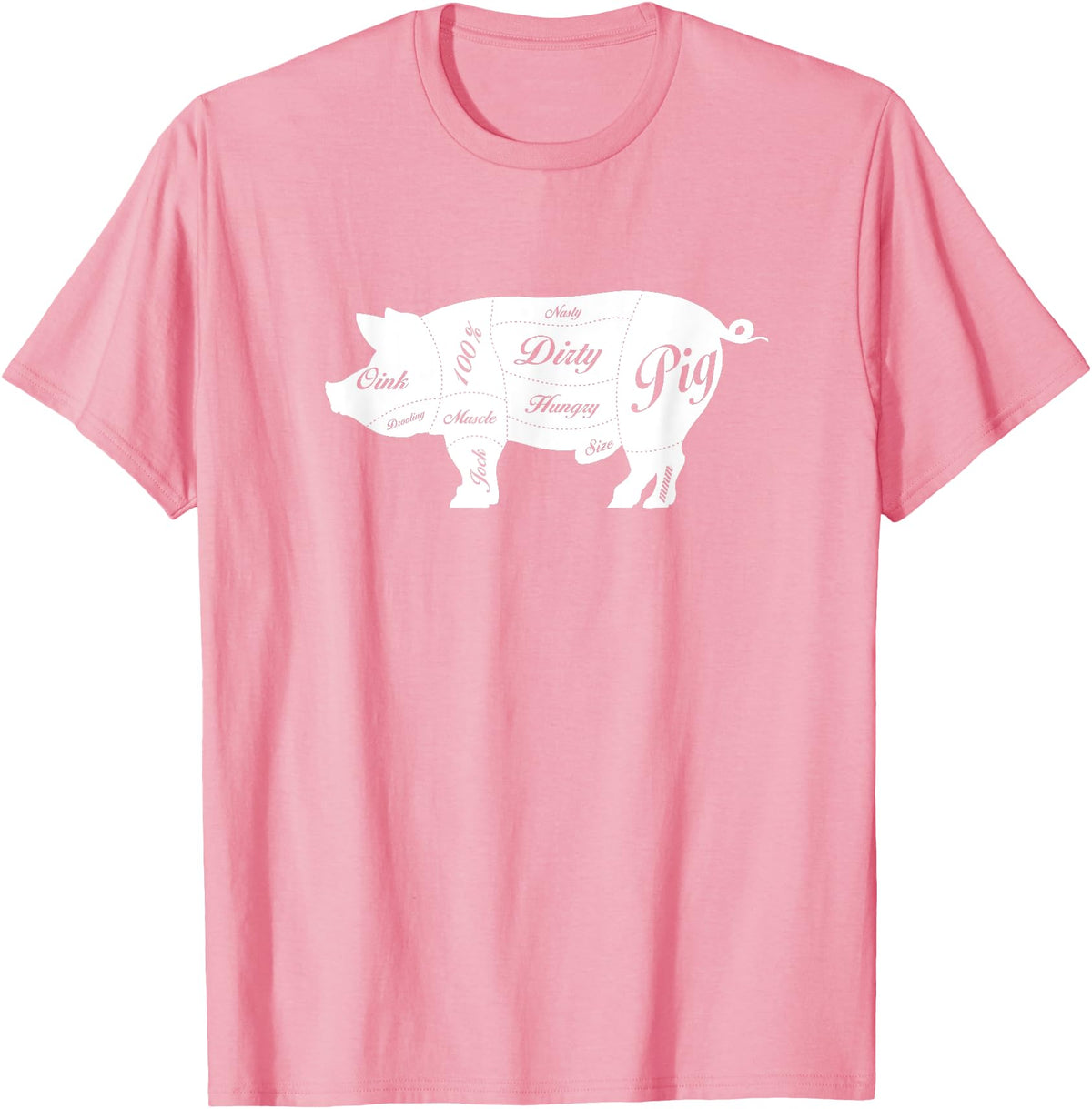 LGBTQIA+ Power Design Nasty Hungry Dirty Pig Design - Fun Gay Pig Pride - LGBTQIA+ T-Shirt - Pink