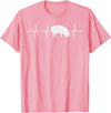 BoredKoalas Farming Farm Shirts Farmer Gifts Pig Heartbeat Pulse Farm Animal Farming Life Farmer Gift T-Shirt - Pink