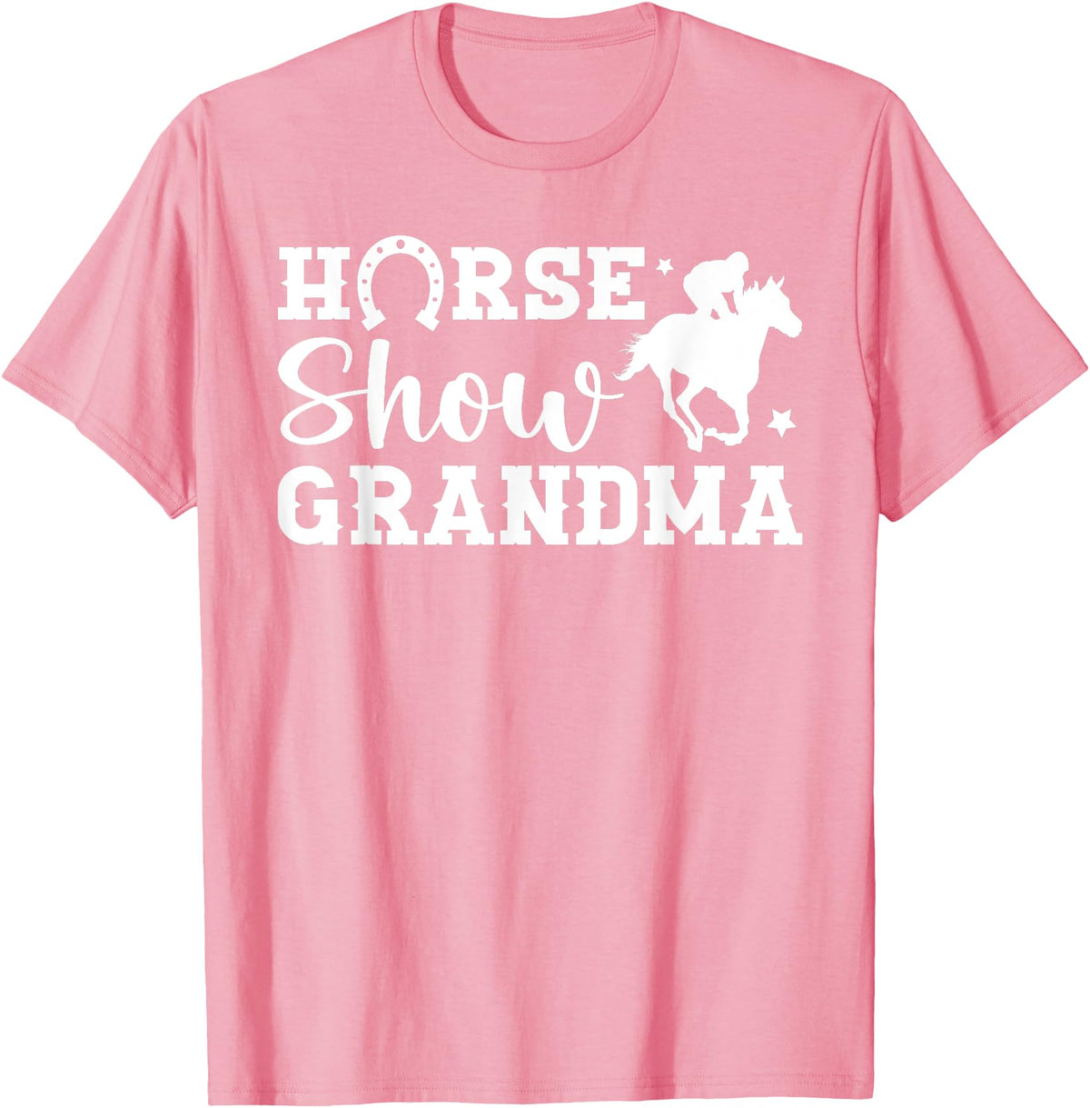 Cute Horse Show Grandma For Mother's Day Horse Show Grandma Equestrian Grandmother T-Shirt - Pink