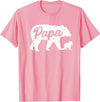 Matching Bear Family Apparel Vintage Papa Father Bear with 1 Cub father's Day T-Shirt - Pink