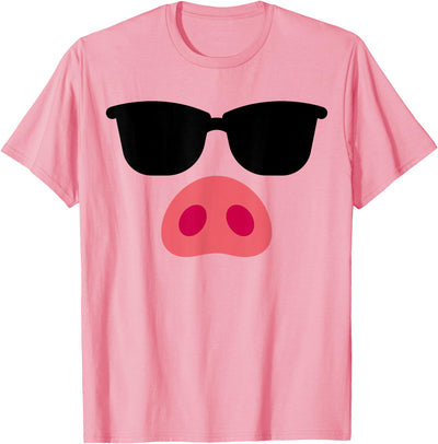 Funny pig face wearing sunglasses easy DIY halloween costume T-Shirt