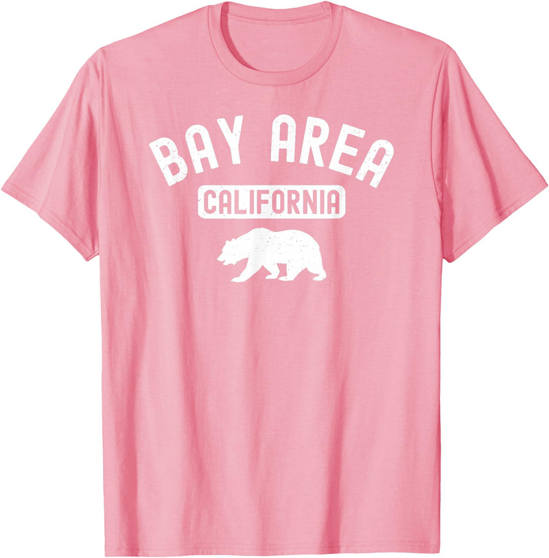 Cali Retro Tees Bay Area San Francisco Oakland Berkeley California 510 Bear T-Shirt - Pink