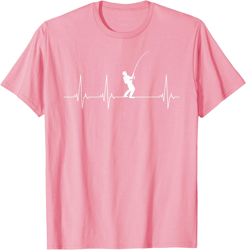 Fishing gifts Fishing heartbeat T-Shirt - Pink