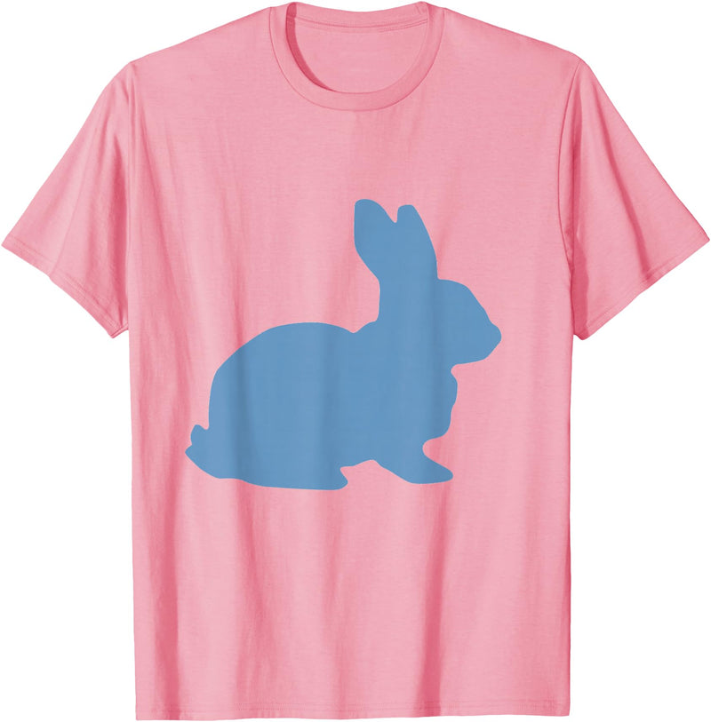 Cute Blue Rabbit Lover Bunny Graphic T-Shirt in Pink