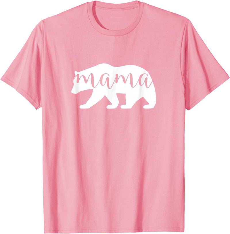 The Persnickety Owl Family Bears #1 Mama Bear Shirt Mama Bear T-Shirt Mama Mom Mommy Tee Shirt T-Shirt - Pink