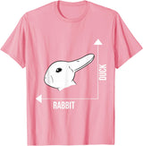 Rabbit Duck Illusion Philosopher T-Shirt in Pink
