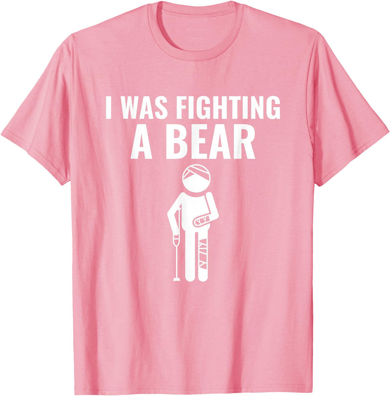 Handicap PWD Amputee And Disabled Apparel I Fought A Bear Handicap Amputee PWD Disabled T-Shirt - Pink