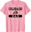 Elite Authentics Colorado Buffaloes Dad Logo Officially Licensed T-Shirt - Pink