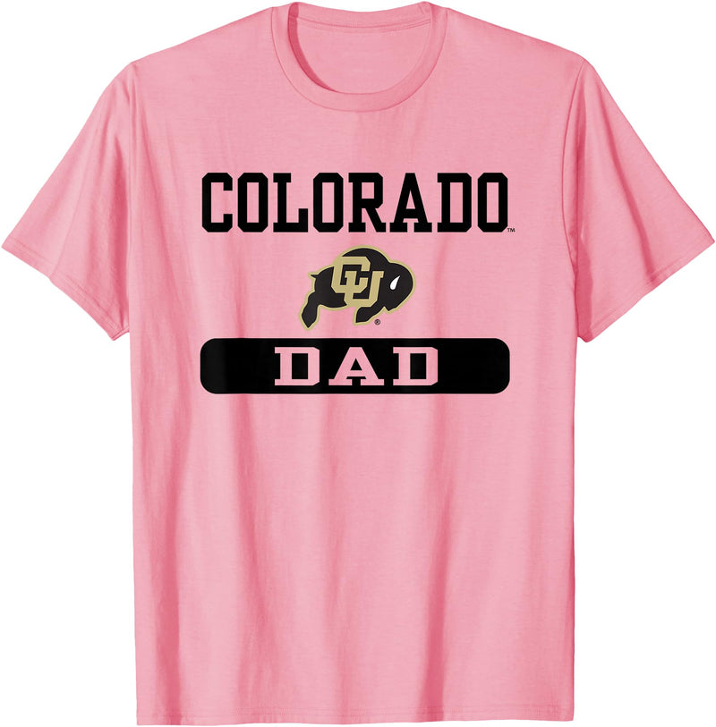 Elite Authentics Colorado Buffaloes Dad Logo Officially Licensed T-Shirt - Pink