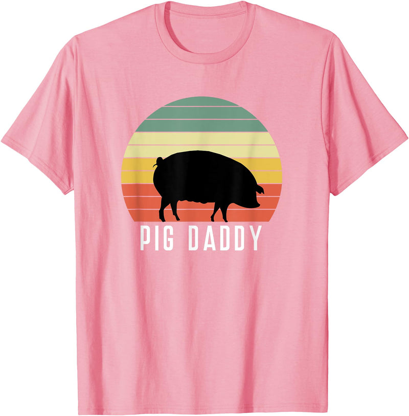 Pig Farmer for Men Women Kids Boys Girls Pig Dad - Daddy Farmer Farming Farm Pork Animal Livestock T-Shirt - Pink