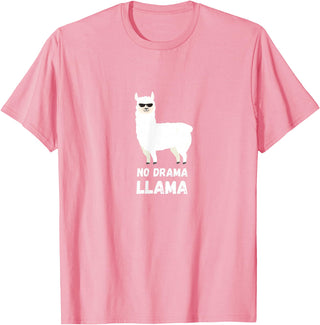No Drama Llama Funny Llama T-Shirt - Pink