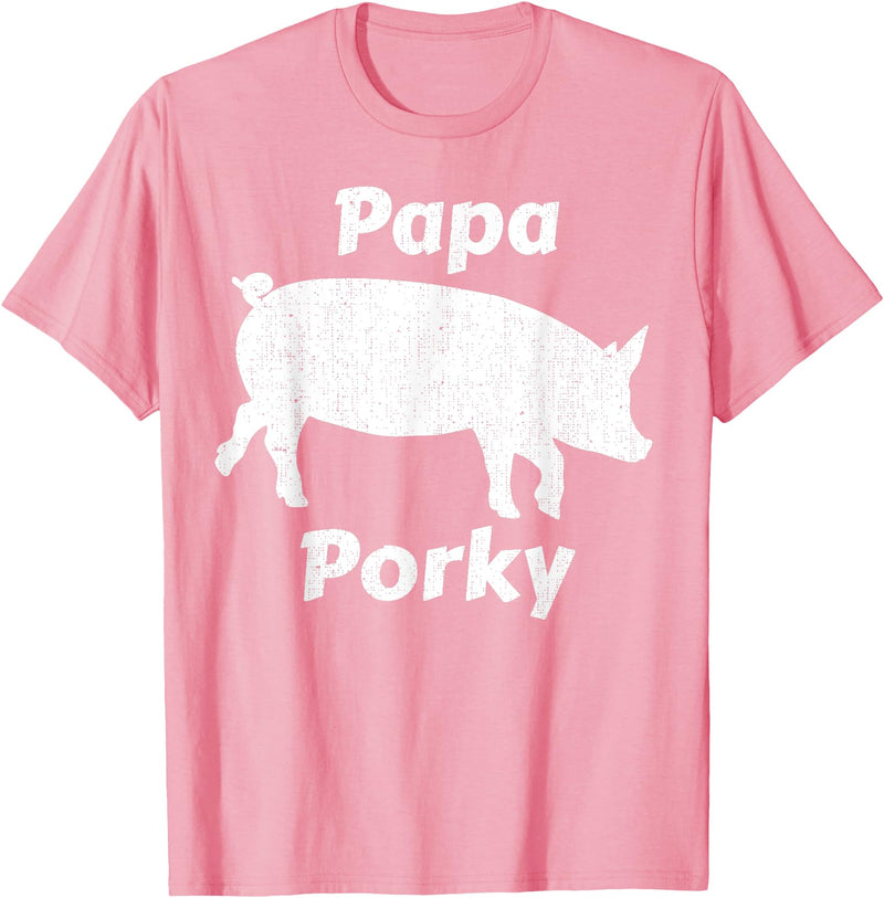 Papa Porky Pig Daddy Father Hog pork T-Shirt - Pink