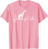 Funny Giraffe Lovers Zoo Animal Apparel Gifts Giraffe Heartbeat Love Line Cute Graphic wildlife Silhouette T-Shirt - Pink