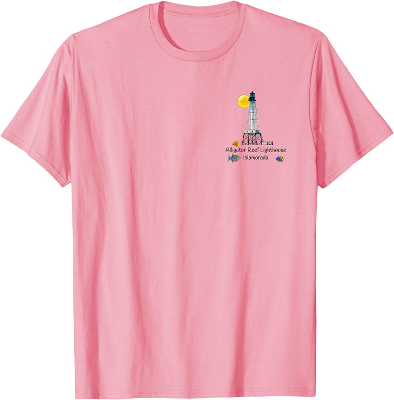 Salter Designs Alligator Reef Lighthouse Islamorada Florida Keys Fish T-Shirt - Pink