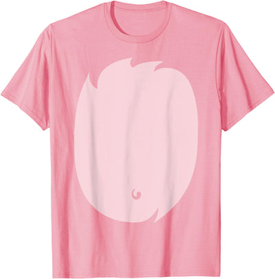 Pig Costume Pink Fur Pig Belly Cute DIY Halloween T-Shirt