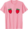 Fruit Boobs Co Strawberry Fruit Boobs Funny Summer Food T-Shirt - Pink
