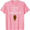 Best Pet Grandparents Ever I Love My Grand Cow Funny Highland Cow Lover Grandma Grandpa T-Shirt - Pink