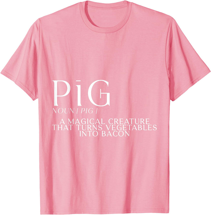 Bacon FH Pig, A Magical Creature That Turns Vegetables Into Bacon --- T-Shirt - Pink