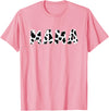 funny saying Gifts for Family Members and more Mama Cow Print Cow Pattern Mother's Day T-Shirt - Pink