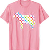 Rainbow Cow Shop Rainbow Cow Dots, Colorful Cow Print for Cow Lovers T-Shirt - Pink