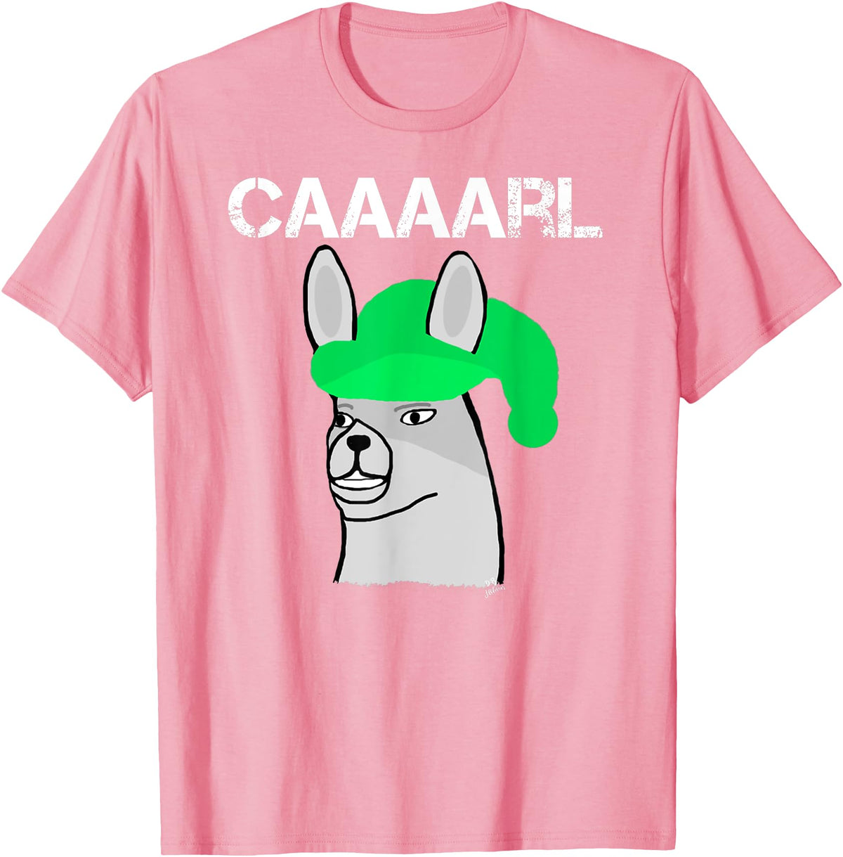 Llama Shirt Collection by Jean Olivier Funny Llama with Hats T-Shirt - Black, Small, Unisex-Adults, Classic Fit, Short Sleeve, Cotton 65% Polyester 35% - Pink