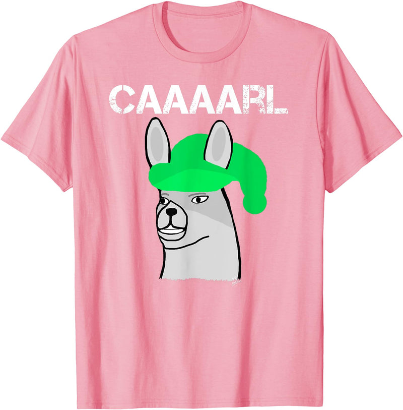 Llama Shirt Collection by Jean Olivier Funny Llama with Hats T-Shirt - Black, Small, Unisex-Adults, Classic Fit, Short Sleeve, Cotton 65% Polyester 35% - Pink