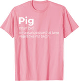 Awesome Barbecue Apparel, Clothing and Accessories Pig, a Magical Creature that Turns Vegetables Into Bacon T-Shirt - Pink