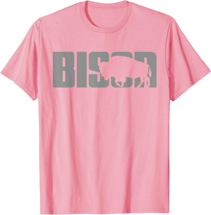 Bison Buffalo Apparel Bison Lover Buffalo Clothing - Buffalo Bison T-Shirt - Pink