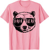 Funny Bear Face Shirt Family Matching Gifts Mens Papa Bear Face Sunglasses Grandpa Granddad Father's Day T-Shirt - Pink