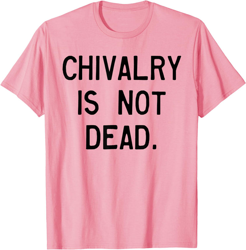 CAT COW CHIVALRY IS NOT DEAD T-Shirt - Pink