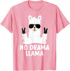 No Drama No Pob-Llama Alpaca Gifts No Drama Llama Alpaca with Sunglasses Llama Alpaca T-Shirt - Pink