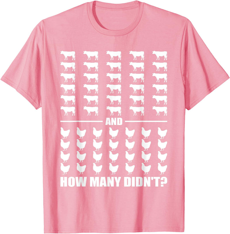 Funny Chicken and Cows Riddle 30 Cows and 28 Chickens How Many Didn't Funny Riddle Meme T-Shirt - Pink