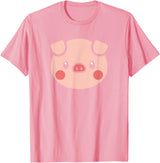 SHIRTSIDE PIG Pig Face Shirt Gift For Pig Lover T-Shirt - Pink