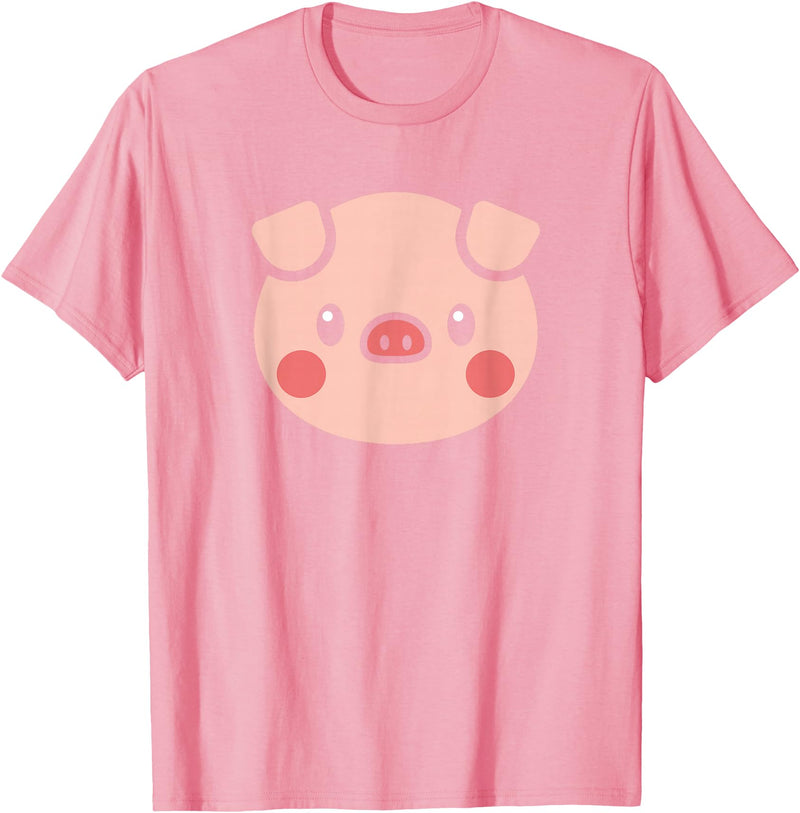 SHIRTSIDE PIG Pig Face Shirt Gift For Pig Lover T-Shirt - Pink