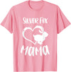Pet Silver Fox Mama Rabbit Owner Mother Women Girls Kids T-Shirt in Pink
