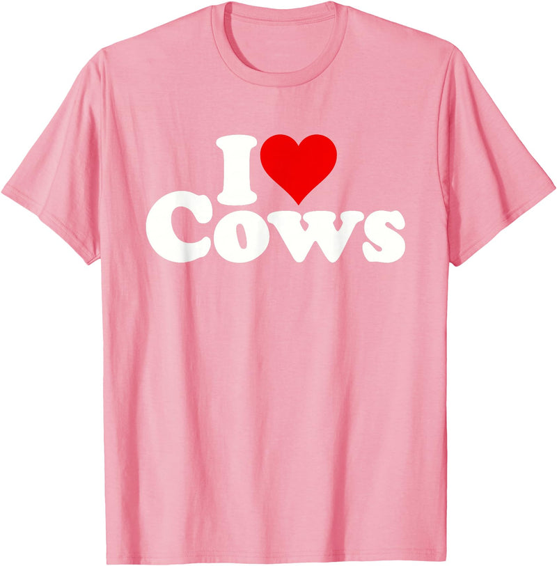 I HEART LOVE COWS I Love Heart Cows T-Shirt - Pink