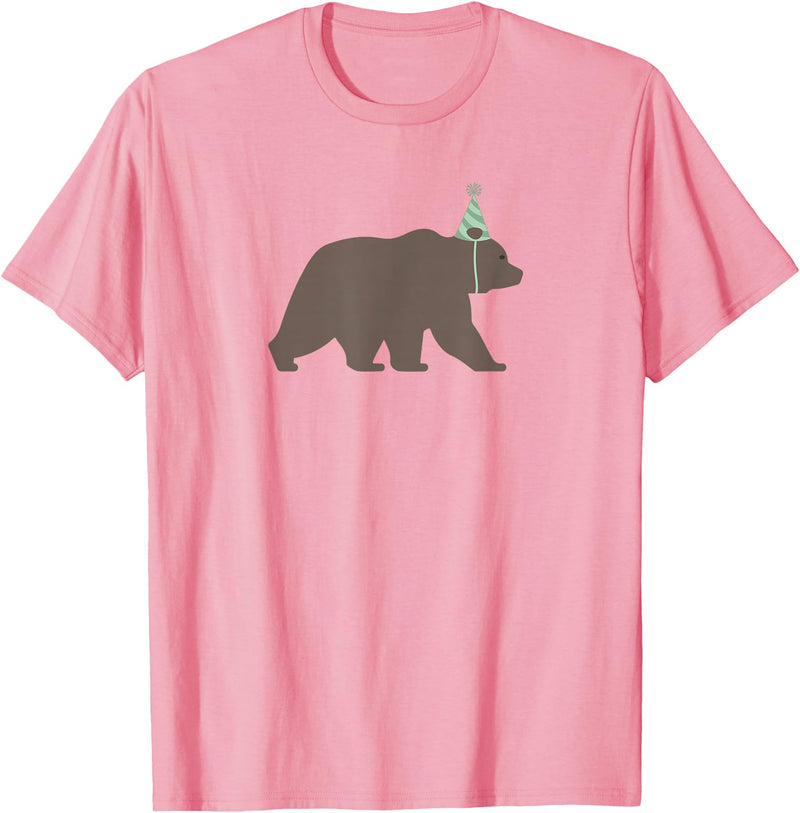 Birthday Animalz Bear Birthday T-Shirt, Kids Animal Birthday Shirt T-Shirt - Pink
