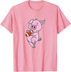 American Football USA animal Touchdown sport ball Pig plays American Football T-Shirt - Pink